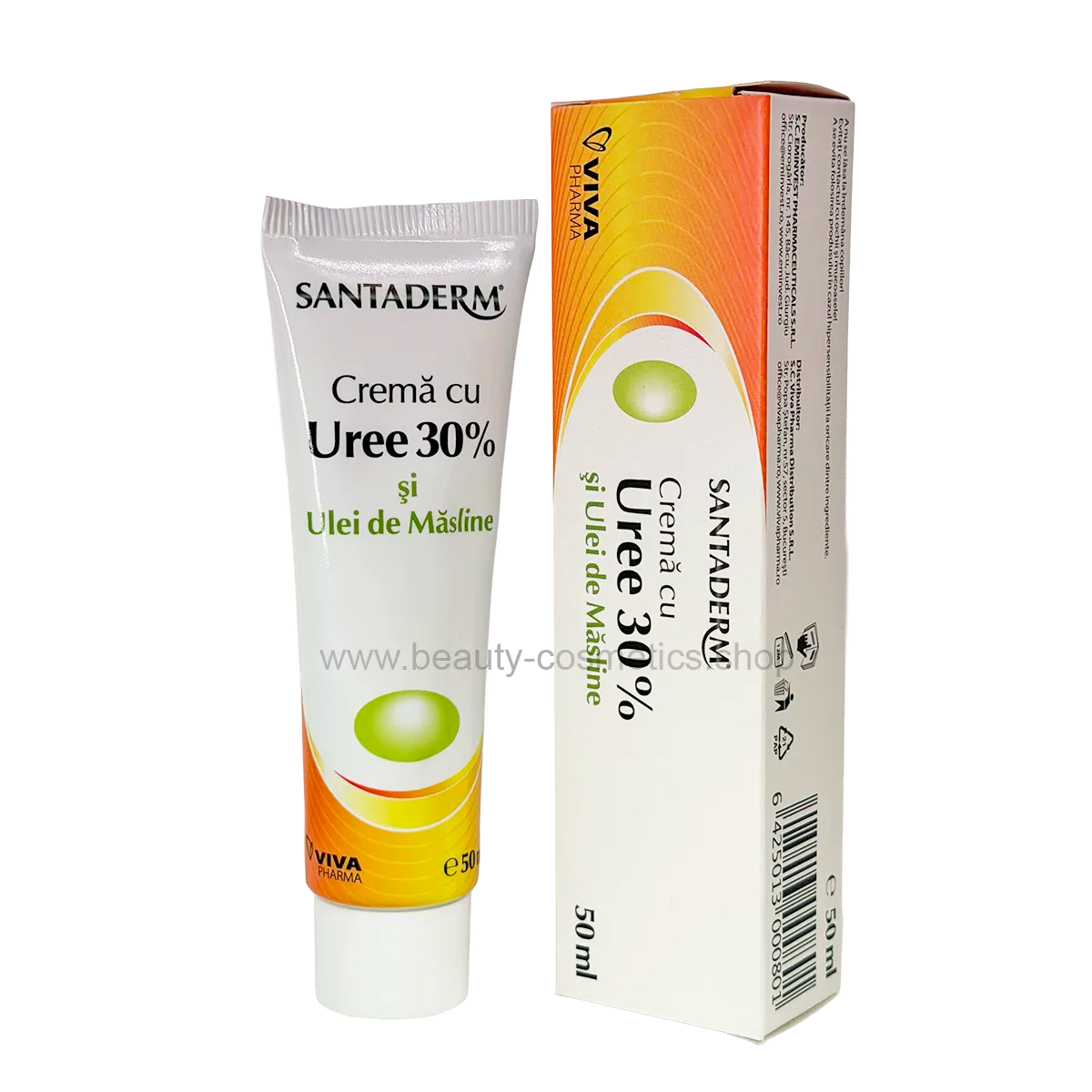 Cremă cu 30% uree și ulei de măsline, ajută la îndepărtarea scuamelor, Santaderm, 50 ml