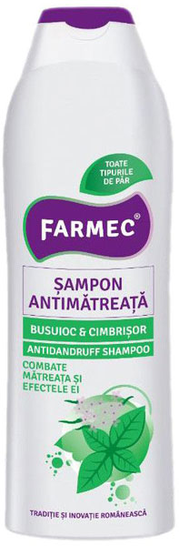 Șampon anti-mătreață cu busuioc și cimbru sălbatic - Farmec - 200 ml