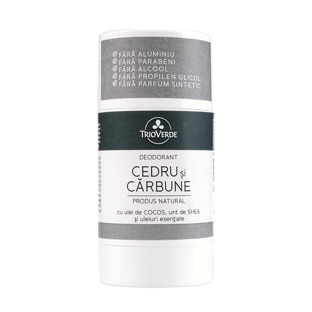 Deodorant with Cedar and Charcoal with 100% natural ingredients - Trio Verde - 60 g