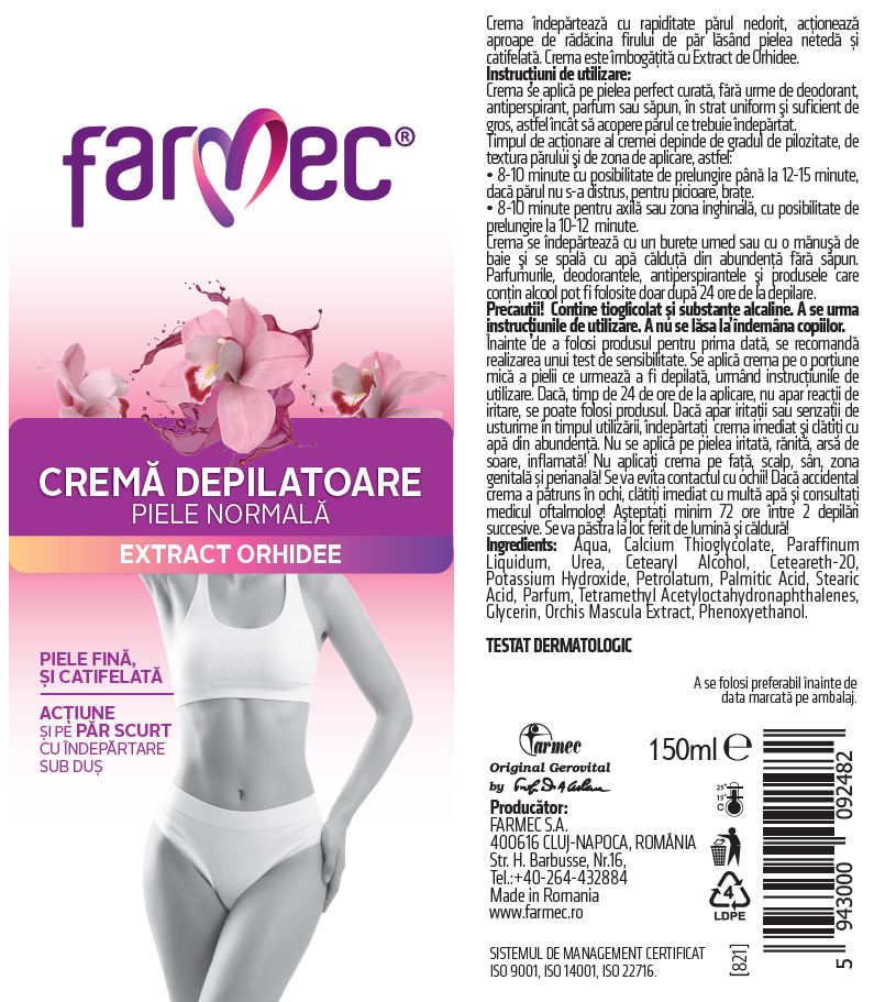Enthaarungscreme für normale Haut – Farmec Haarentfernung – 150 ml