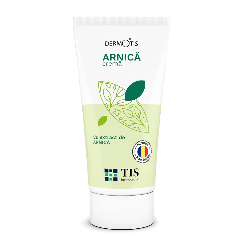 Cremă cu arnică DermoTIS, entorse, luxații, contuzii și edeme, Tis Farmaceutic, 50 ml