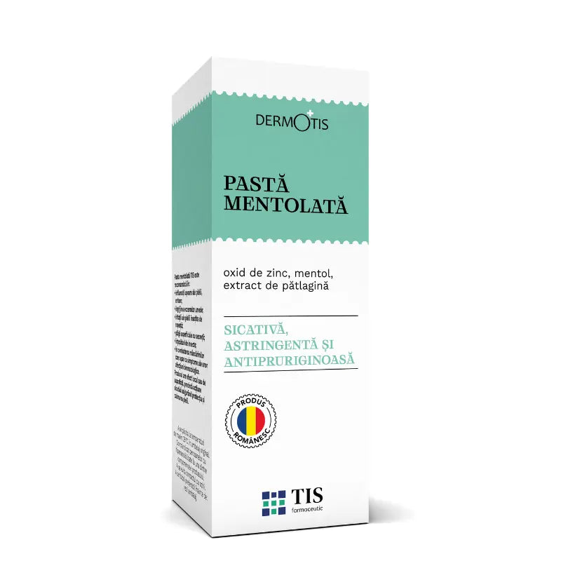 DermoTIS Pastă de uscare cu mentol pentru piele cu mâncărimi și iritații, 50 ml