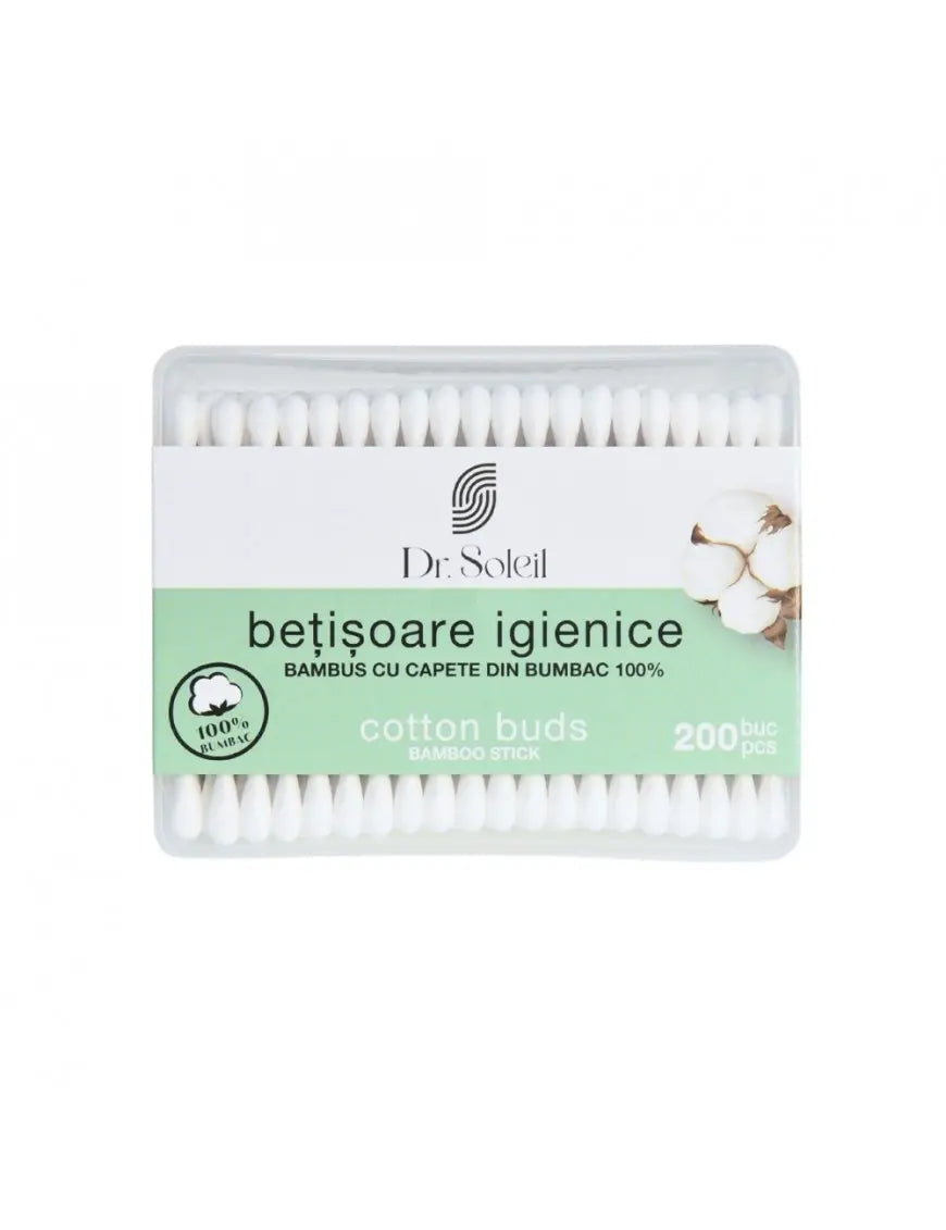 Dr. Soleil Bamboo Cotton Buds – 200 Pieces – Eco-Friendly, Versatile & Gentle