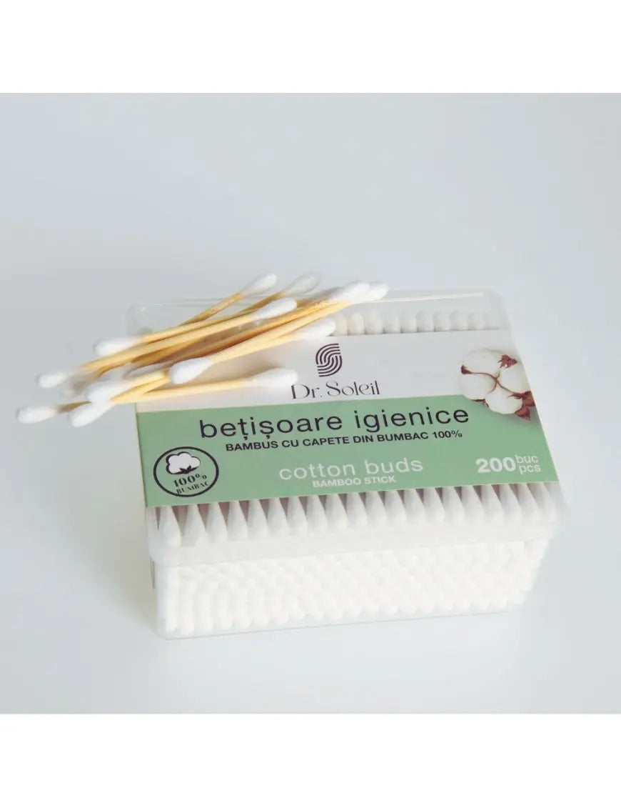 Dr. Soleil Bamboo Cotton Buds – 200 Pieces – Eco-Friendly, Versatile & Gentle