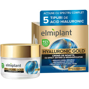 Elmiplant Hyaluronic Gold hyaluronic acid night cream 50 ml jar and box