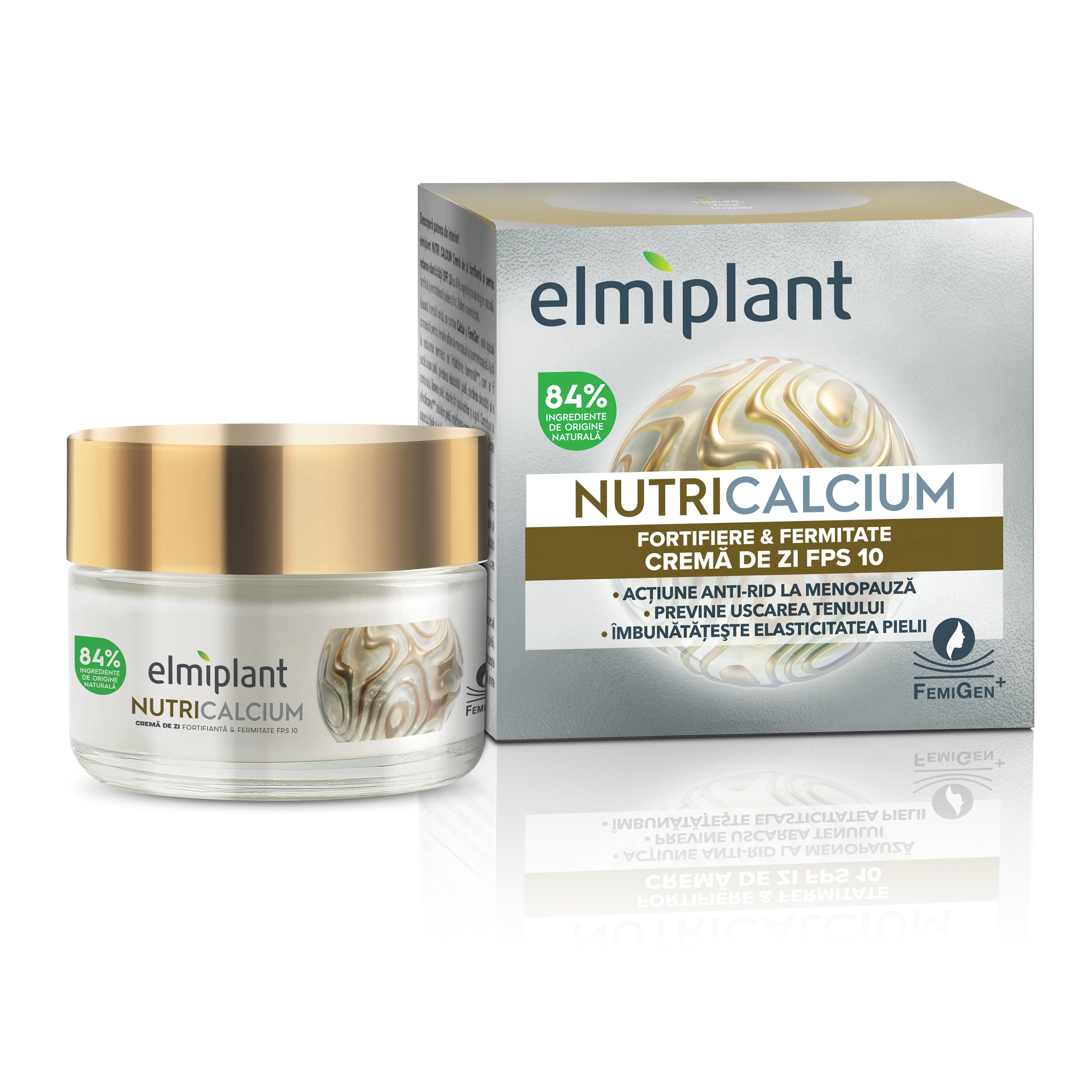 Elmiplant NutriCalcium firming day cream SPF 10 50 ml jar and box