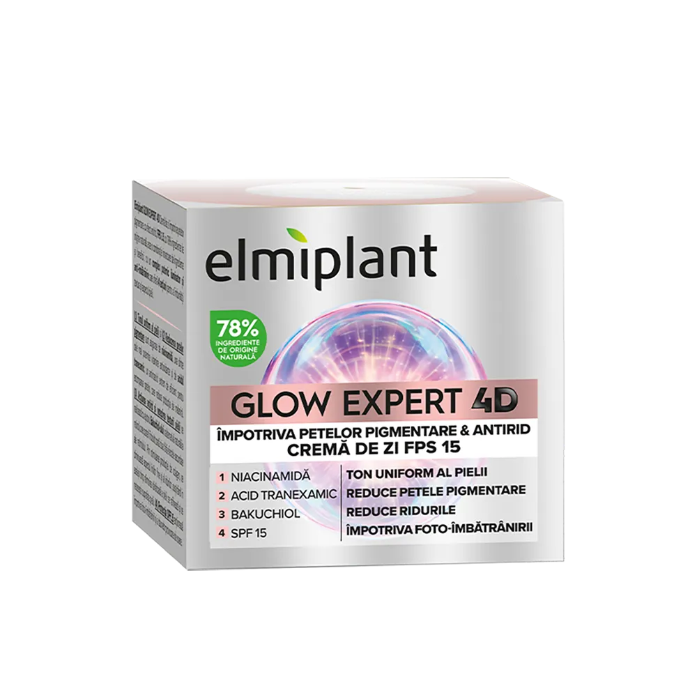 Elmiplant Glow Expert 4D Day Cream SPF 15 – Even Tone, Anti-Spot & Anti-Wrinkle Skincare (50 ml)