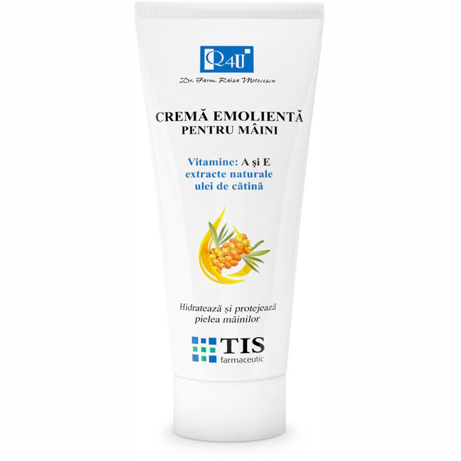 Emollient Hand care cream with vitamins A, E & sea buckthorn - Q4U Tis - 100 ml