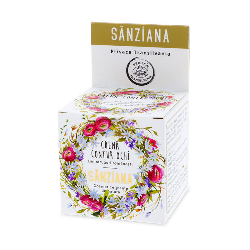 Eye Contour Cream - "Sanziana", smooths wrinkles, Day and night cream - Prisaca Transilvania - 30 ml