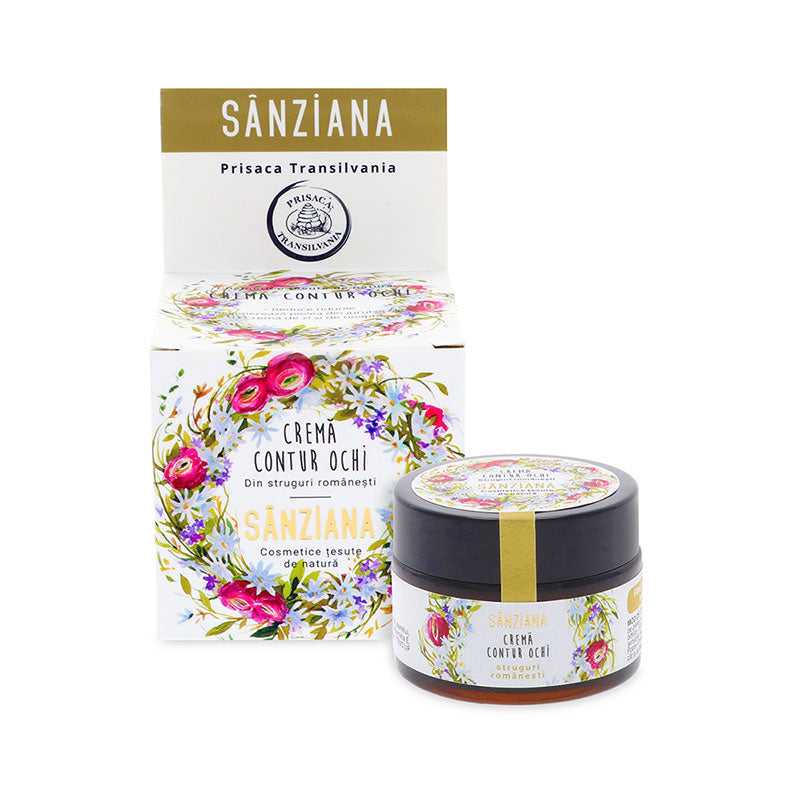 Eye Contour Cream - "Sanziana", smooths wrinkles, Day and night cream - Prisaca Transilvania - 30 ml