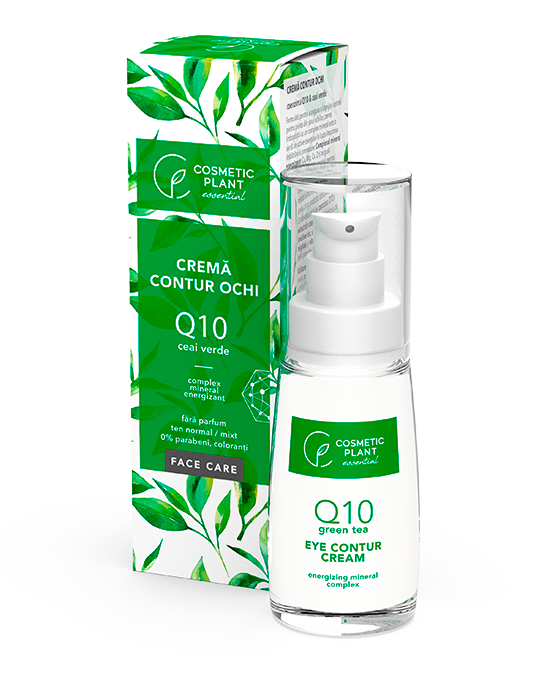 Eye contour cream Q10, green tea and energizing mineral complex - Cosmetic Plant - 30ml