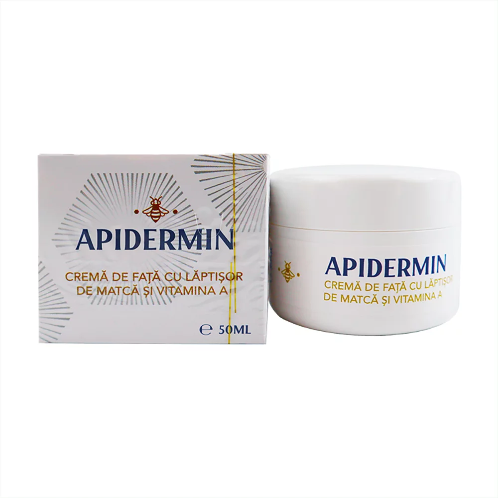 Cremă de față cu lăptișor de matcă și vitamina A - Apidermin - 50 ml
