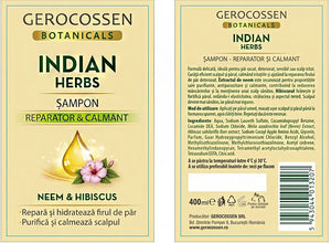 Gerocossen Indian Herbs Shampoo 400 ml front and back label