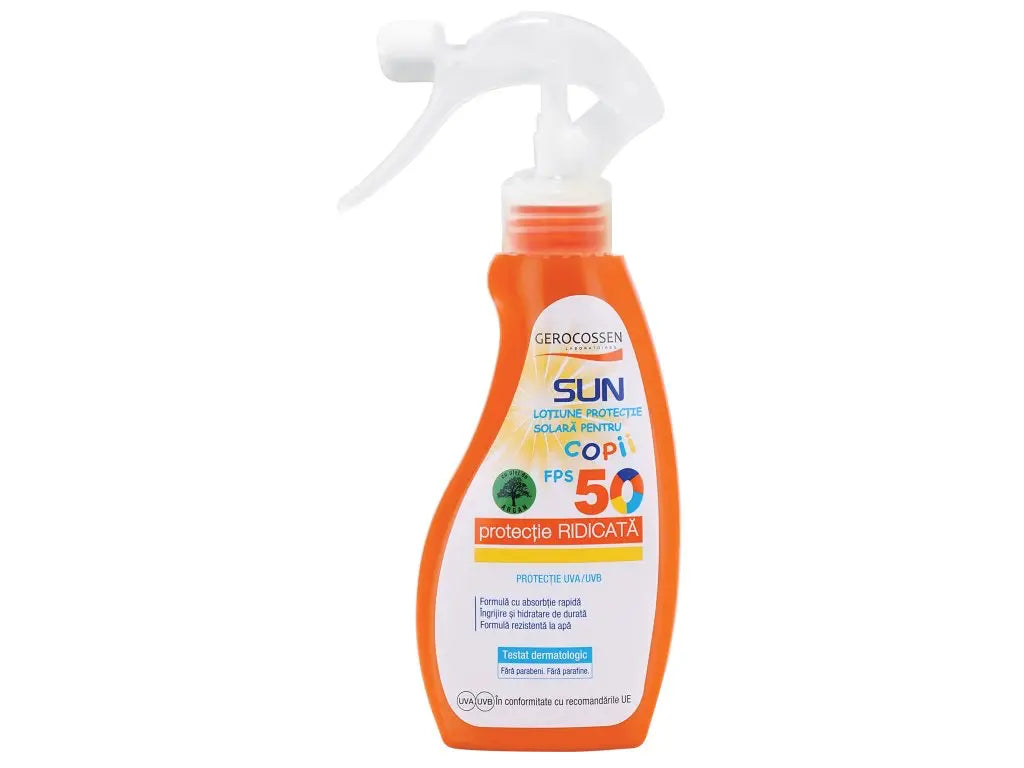 Gerocossen Sun SPF 50 Water-Resistant Kids Sunscreen Spray – Long-Lasting Sunblock Lotion for Beach, Pool & Outdoor Play, 200 ml