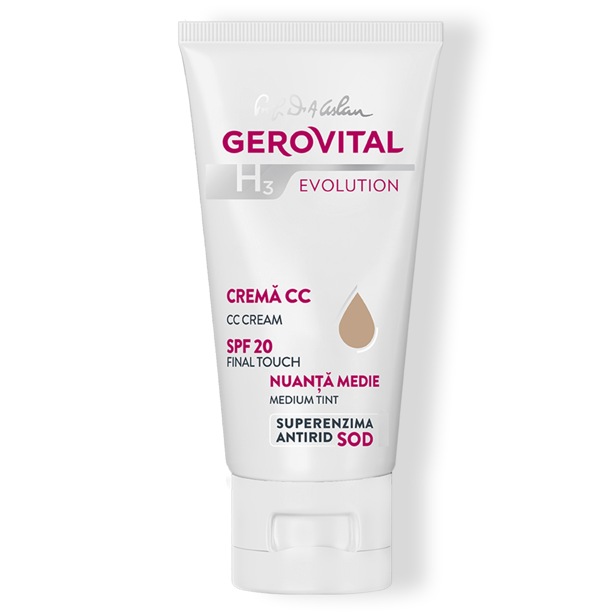Gerovital H3 Evolution CC Cream, Spf 20, Medium Tint Final Touch, 30 ml
