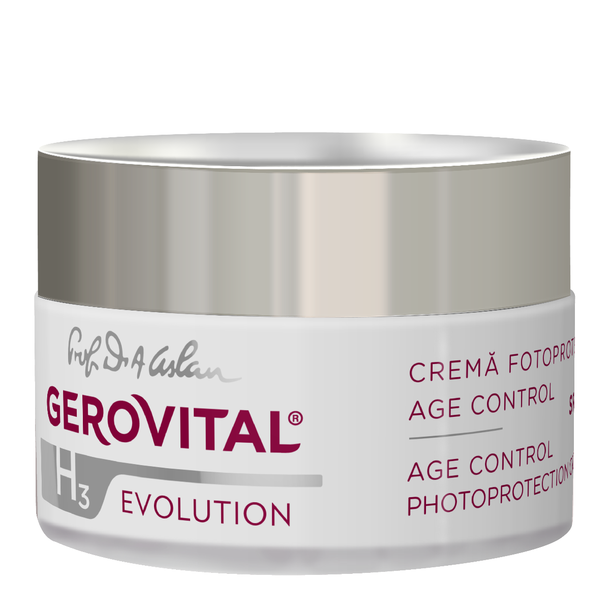 Cremă Gerovital H3 Evolution SPF 50: Control avansat al vârstei și protecție solară zilnică, 50 ml