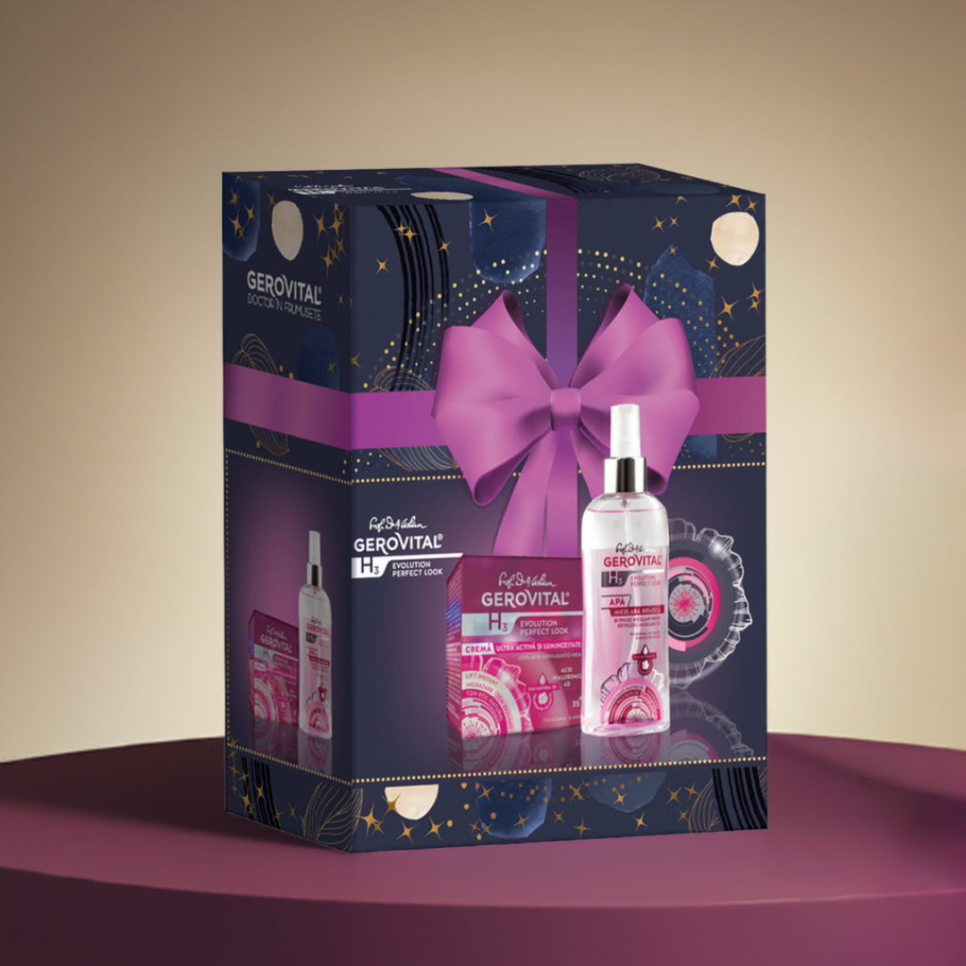 Gerovital H3 Evolution Perfect Look Gift Set – Radiance, Firmness & Deep Cleansing, 150 ml, 50 ml