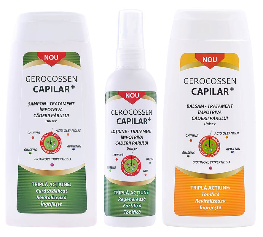 Hair loss treatment kit Capilar+ from Gerocossen - Shampoo, Hair Conditioner & Lotion