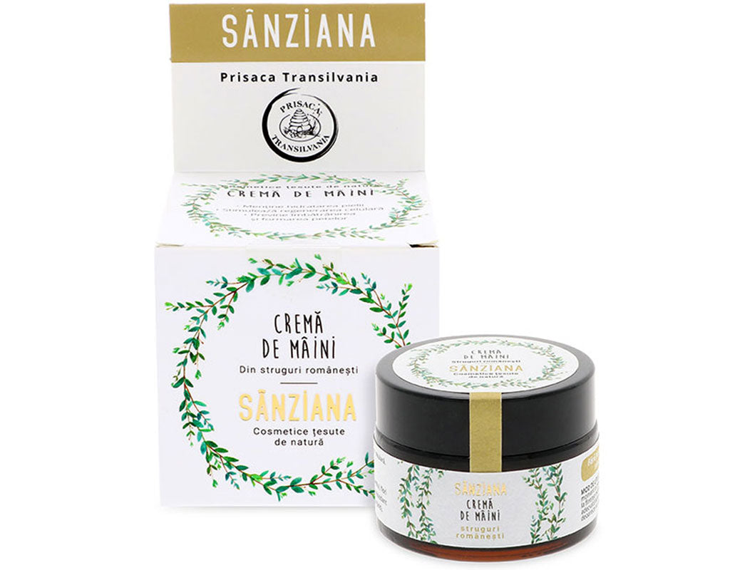 Hand cream - "Sanziana" with Romanian Grapes and rich in natural antioxidants - Prisaca Transilvania - 30 ml
