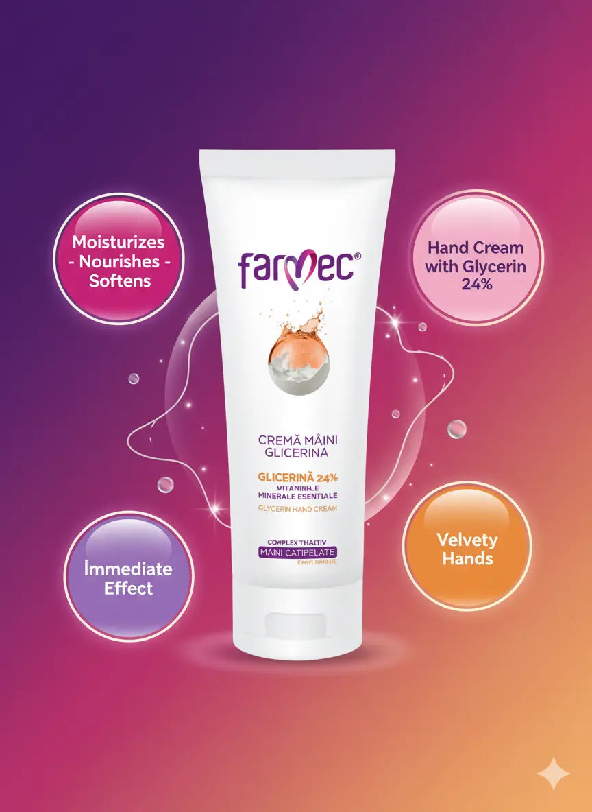 Hand cream with Glycerin and Vitamin E - Farmec - 150ml