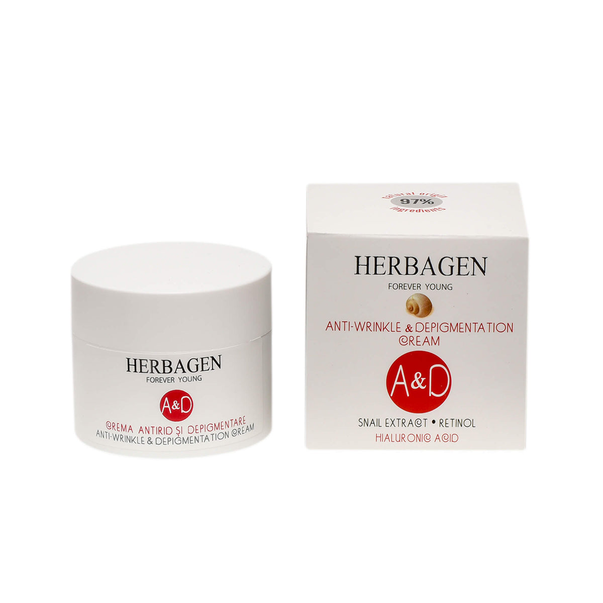 Herbagen Snail Extract Tone-Evening Wrinkle Cream, 50 g