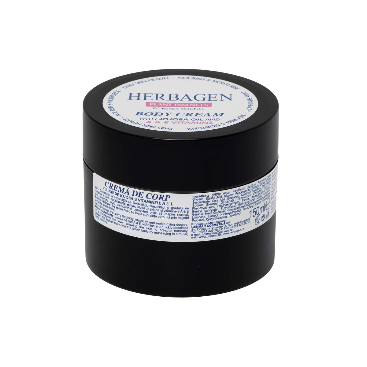 Herbagen Jojoba & Vitamins A+E Body Cream, 150 ml