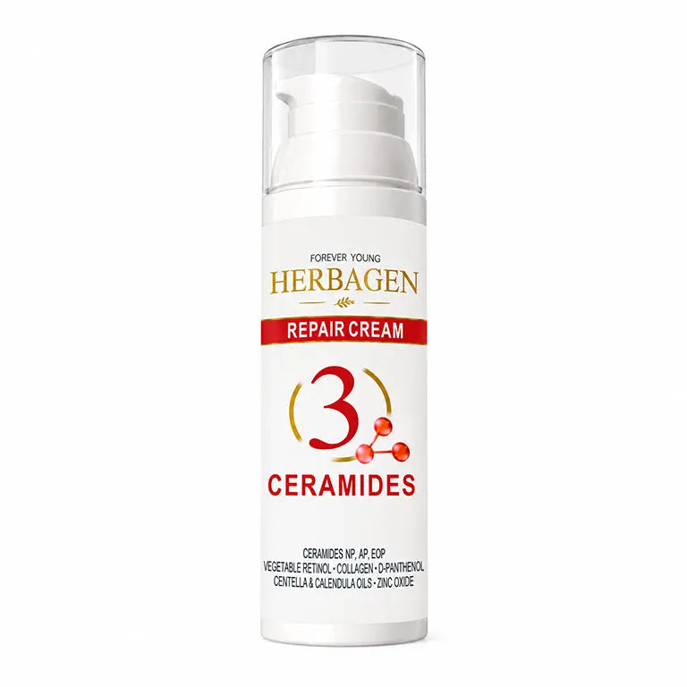 Herbagen Premium 3-Ceramide Skin Barrier Repair Cream – Intensive Hydration Moisturizer for Dry, Irritated & Flaky Skin, 50 ml.