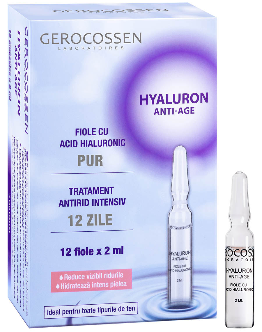 Hyaluronic Acid Vials, 35+, Hyaluron ANTI-AGE - Gerocossen - 12 x 2ml