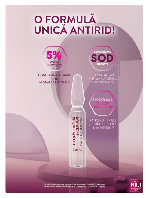 Fiole cu acid hialuronic, 5% - Gerovital H3 Evolution - 10 fiole x 2 ml