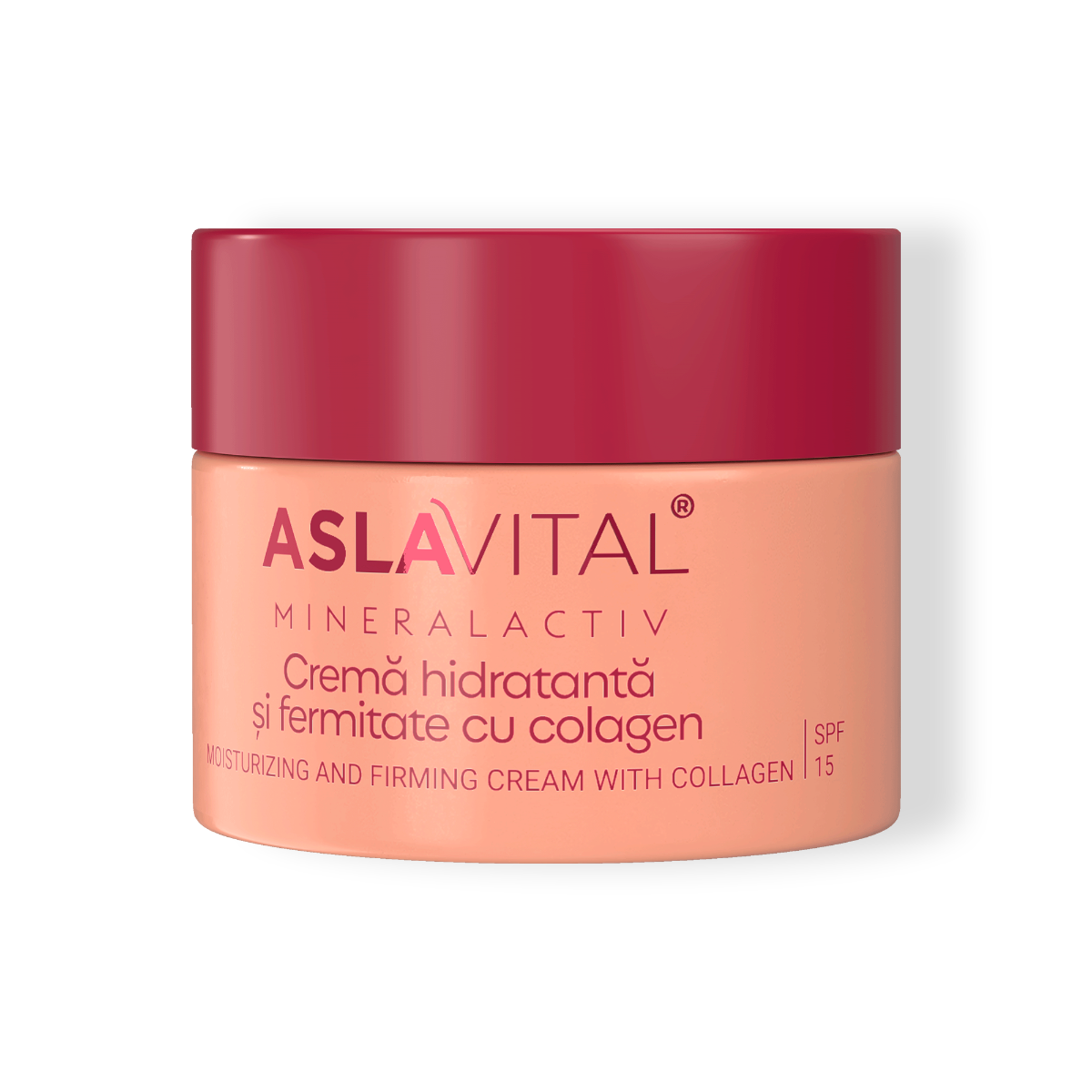Hydrating & Firming Cream with Collagen SPF 15 for Sensitive Skin, with Clay and SKINectura™, Aslavital Mineralactiv, 50 ml