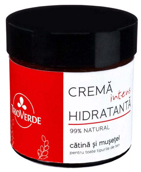 Intense moisturizing cream for face with Sea Buckthorn & Chamomile, 99% natural - Trio Verde - 60 ml