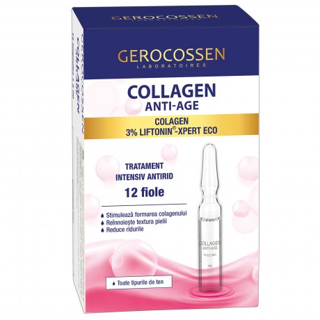 Intensive anti-wrinkle treatment ampoules with Collagen - Collagen Anti-Age Gerocossen - 12 vials x 2 ml [Discontinued]