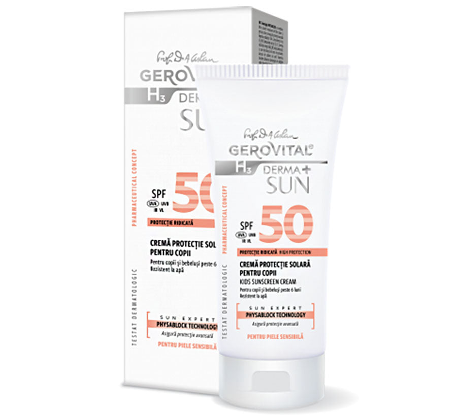 Kids sunscreen cream SPF 50 - Gerovital H3 Derma+ SUN - 100 ml