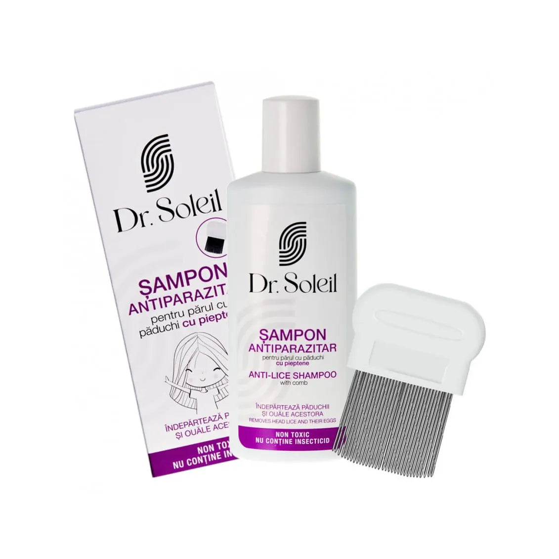 Șampon anti-păduchi cu pieptene – Dr. Soleil, 200 ml