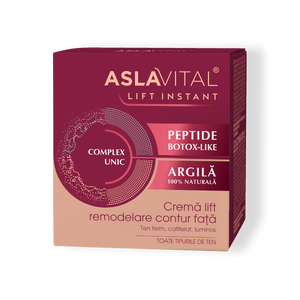 ASLAVITAL Lift Instant packaging with maroon and beige design on a white background