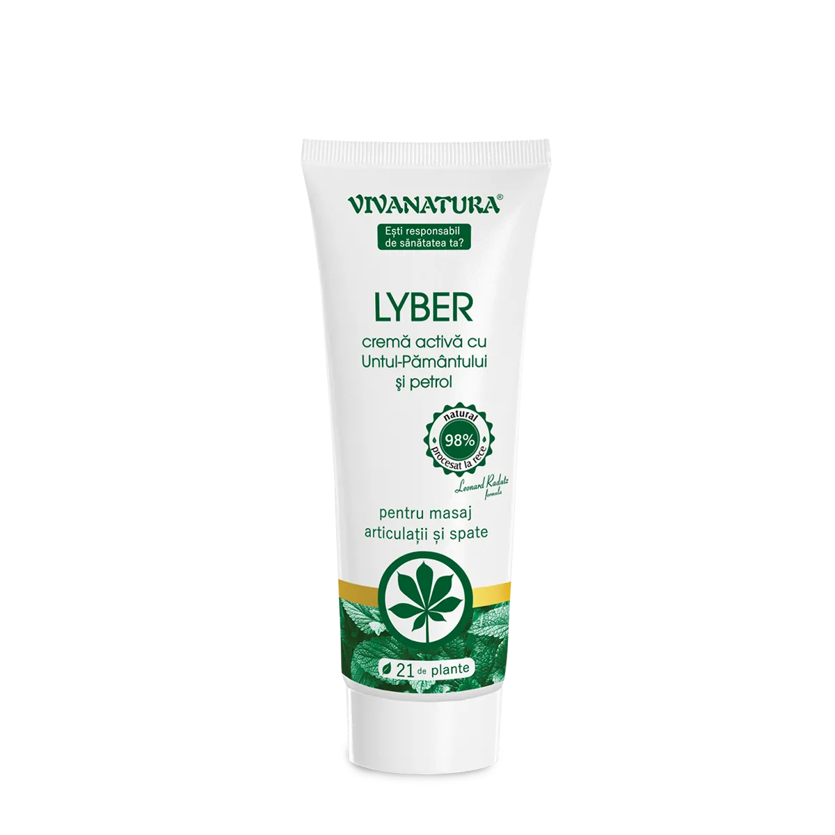 Cremă Lyber Active cu Unt de Pământ și Petrol – Formula Leonard Radutz, VivaNatura, 250 ml