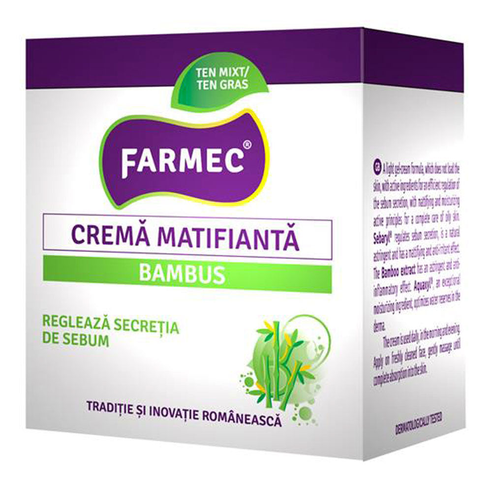Mattifying gel cream with Bambus - Farmec - 50 ml