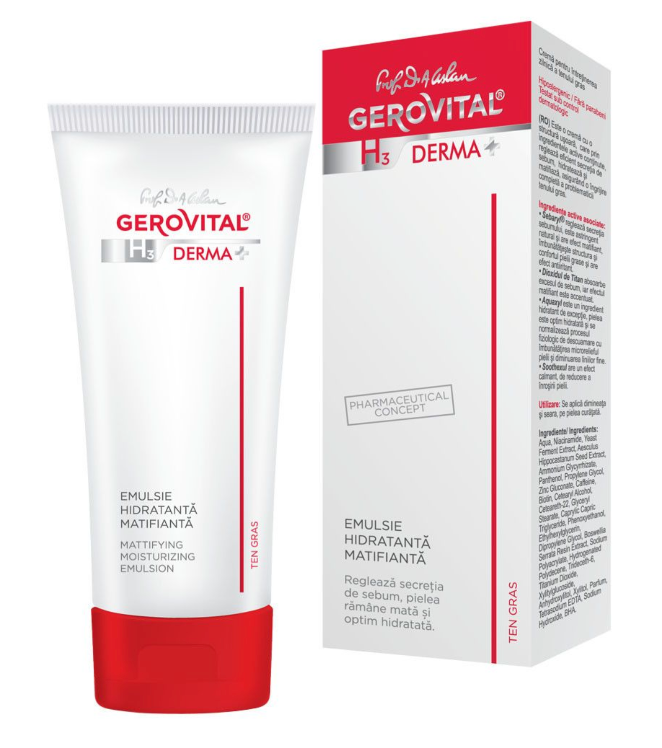 Mattifying Moisturizing Emulsion - Gerovital H3 Derma+ - 50 ml