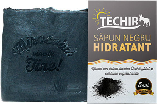Moisturizing black soap with activated charcoal and mud - Techir - 120 gr