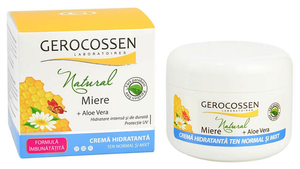 Moisturizing cream for normal and mixed skin with Honey & Aloe Vera - Natural Miere Gerocossen - 100 ml