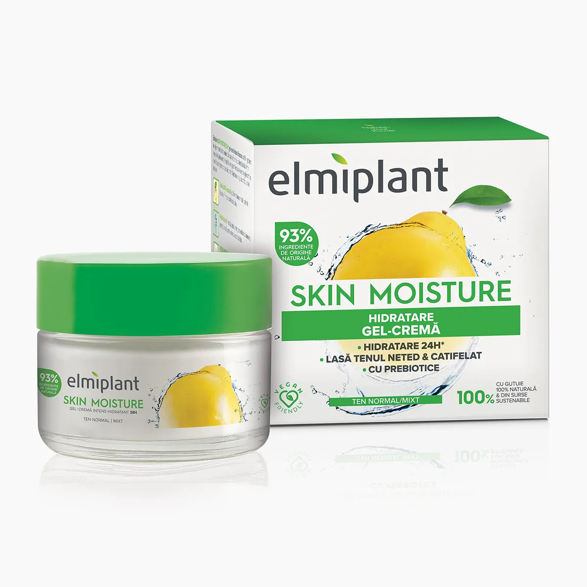 Gel-cremă hidratantă de zi, 25+ pentru ten normal/mixt, Hidratare pentru piele, Elmiplant, 50 ml