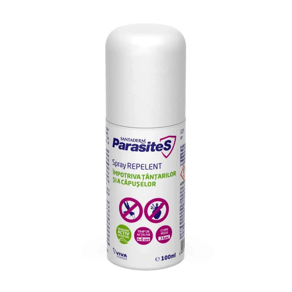 Spray repelent pentru țânțari și căpușe – Paraziți Santaderm, 100 ml