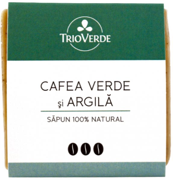 Săpun solid natural cu cafea verde și argilă - Trio Verde - 110 gr 