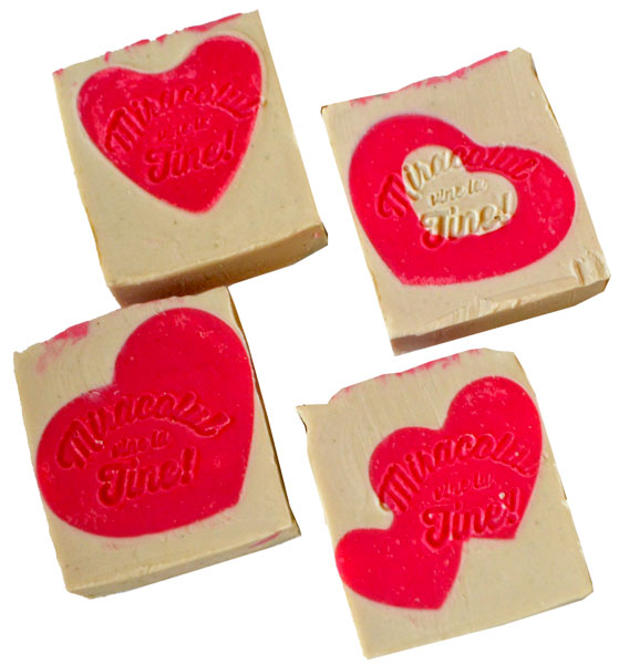 Natural moisturizing bar soap with mud and red clay "full of love" - Techir - 120 gr
