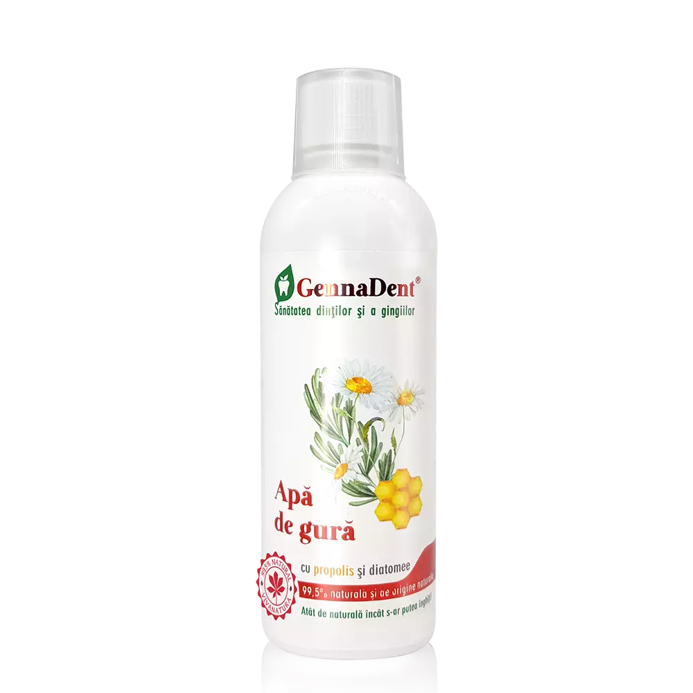 Natural Mouthwash with Propolis and Diatoms, Without FLUORINE, Vegan, Leonard Radutz formula, Vivanatura, 500ml