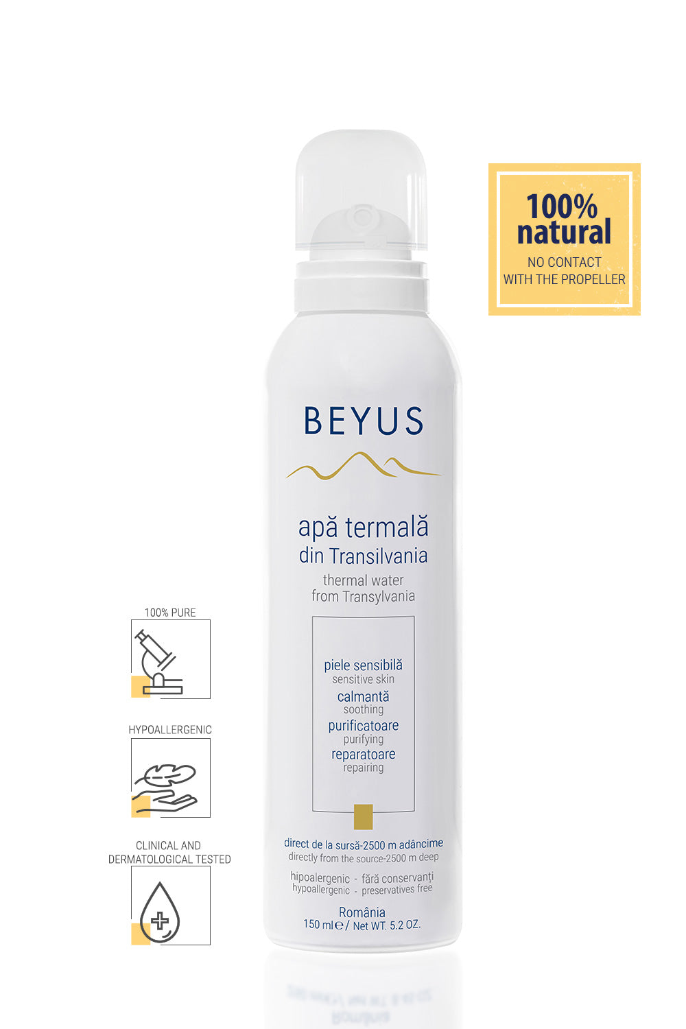 Apă Termală Naturală din Transilvania, Spray 150ml - BEYUS