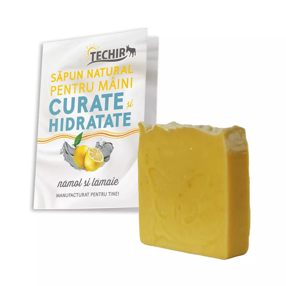 Natural soap for clean and hydrated hands with Mud and Lemon, Techir, 130g