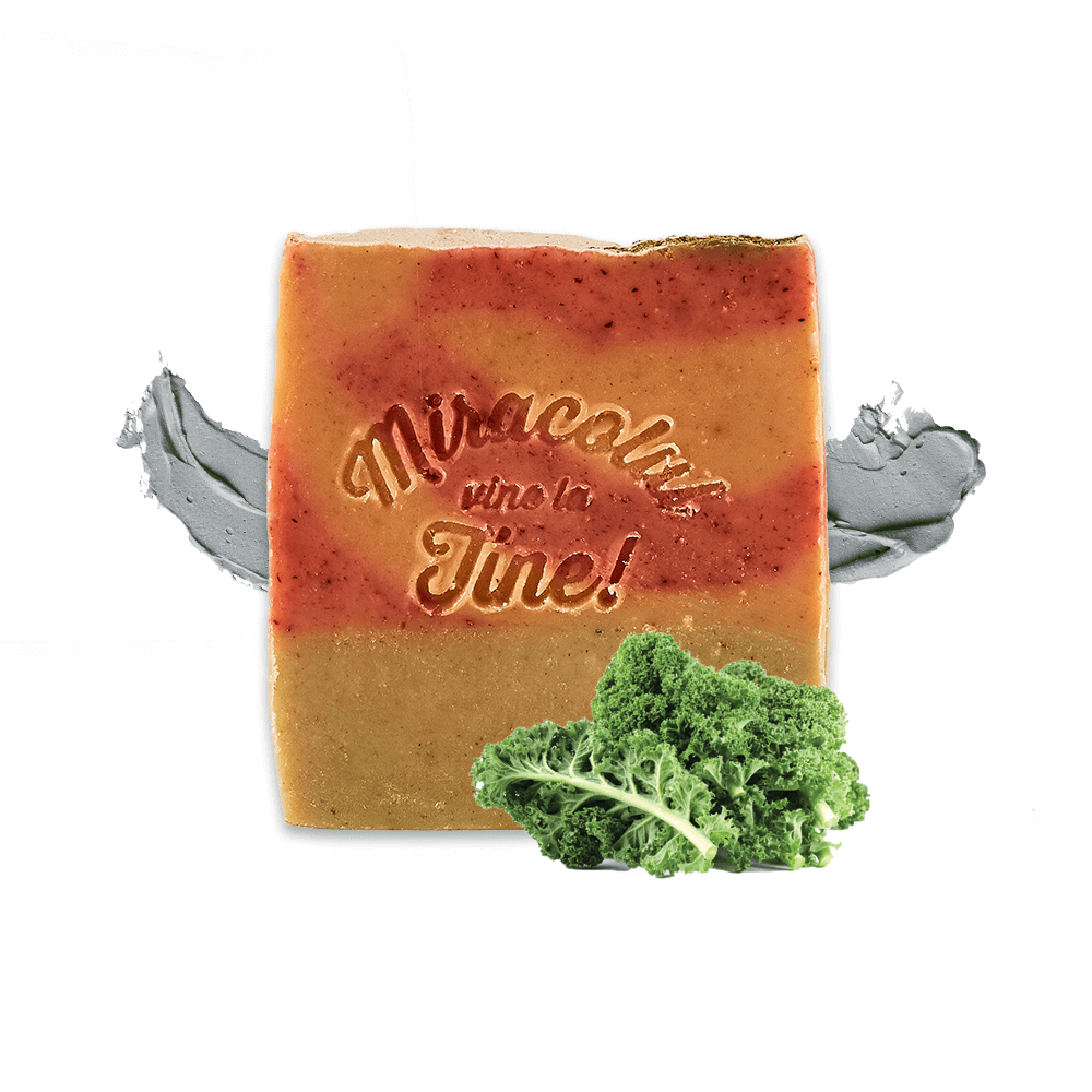 Natural soap with minerals and vitamins: mud + kale for face and body - Techir - 120 gr
