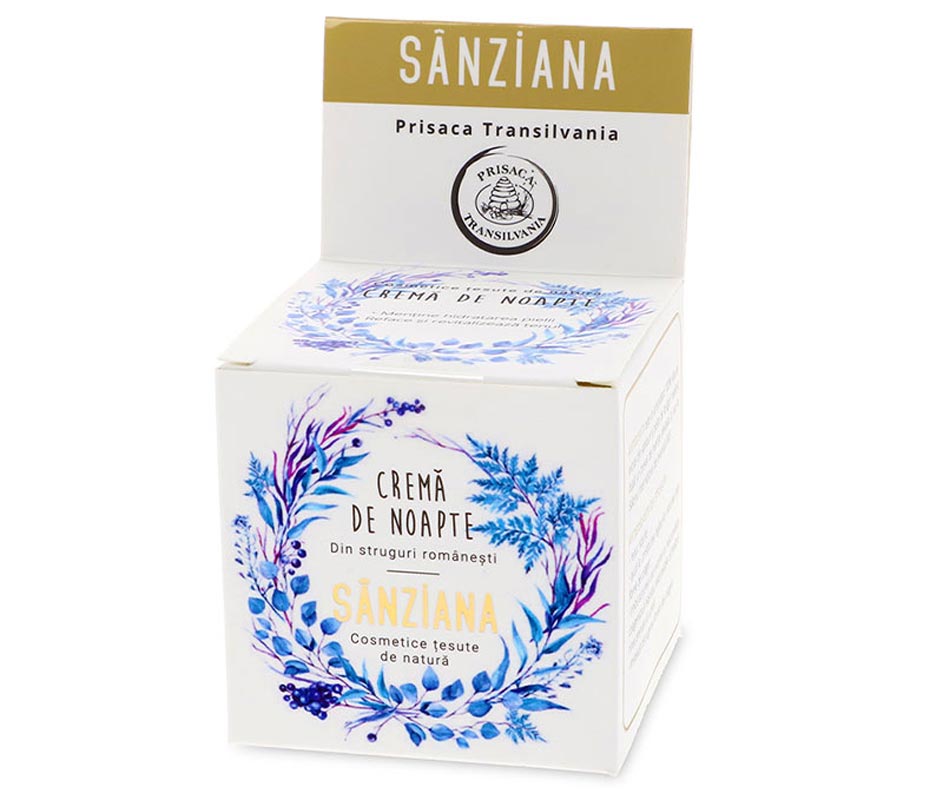 Night face cream - "Sanziana" with Romanian Grapes and rich in natural antioxidants - Prisaca Transilvania - 30 ml