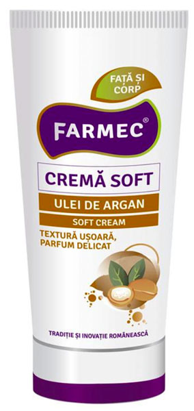 Nourishing soft cream with Argan for face and body - Farmec - 150 ml